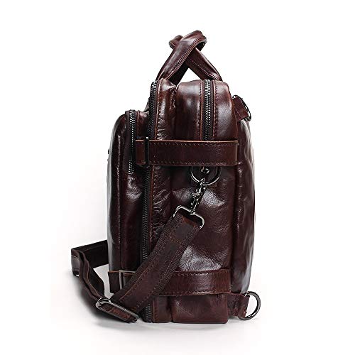Briefcase for Men Men's Briefcase Leather Messenger Bag Business Backpack Men's Leather Bag for Work Office,Coffee3