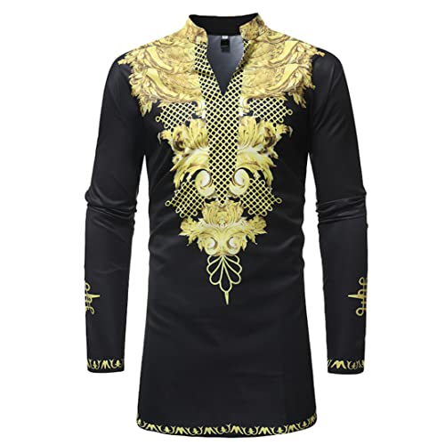 Imprimé Dashiki africain sur cette chemise hipster pour homme décontracté