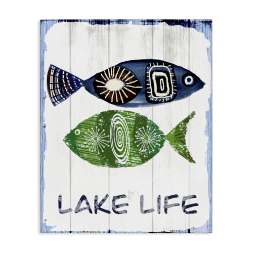 Stupell Industries Lake Life Weathered Fish, 24 x 30 Inch Canvas Wall Art