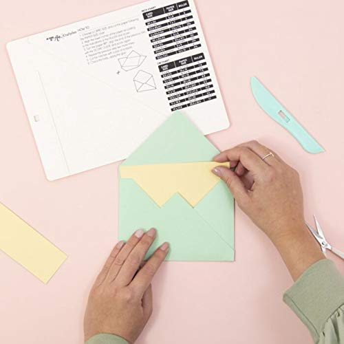 Craftelier - Mini Scoring Board + Turquoise Folding Board for Different Papers + Envelope Making Guide | Ideal for Scrapbooking and Crafting | Measurements in Centimetres and Inches | Size 8 x 6