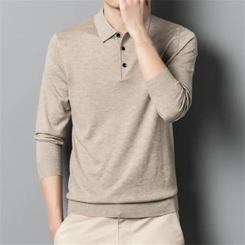 Men's Knitwear Thin Long-Sleeved Lapel Casual Solid Color Loose Knitted Top3