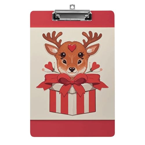 Porte-bloc en plastique Fawn Love A4 avec clip profilé pour bureau