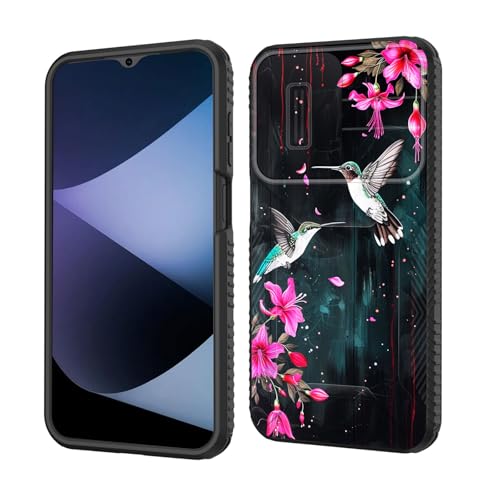 wiaekosef for Galaxy A16 5G Case Built in Slide Camera Lens Cover,Heavy Duty Shockproof Protection Dual Layer Case for Samsung Galaxy A16 5G 6.7" 2024,Flower Hummingbird