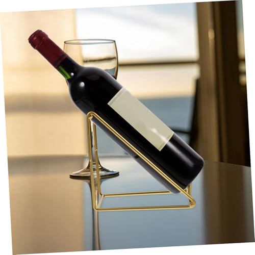 Soporte metálico para 5 botellas de vino dorado miniatura 7