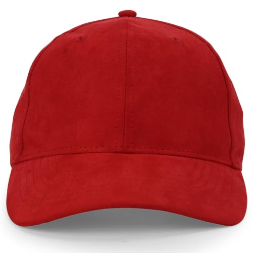 Image of Trendy Apparel Shop Plain Faux Suede Leather Adjustable Structured Baseball Cap