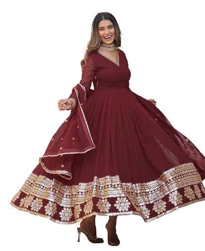 Image of Fashion Basket Havy Georgette Embroidered Anarkali Dress for Women