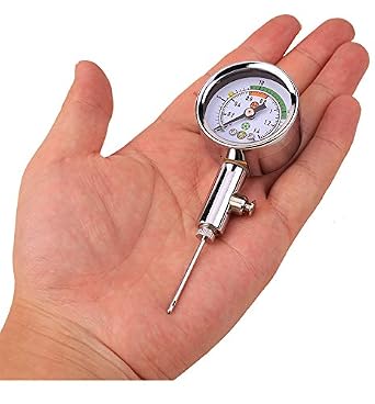 Ball Air Pressure Gauge Heavy Duty Metal Made Air Watch Test and Adjust The Pressure for Football Soccer Rugby Basketball Volleyball, Etc