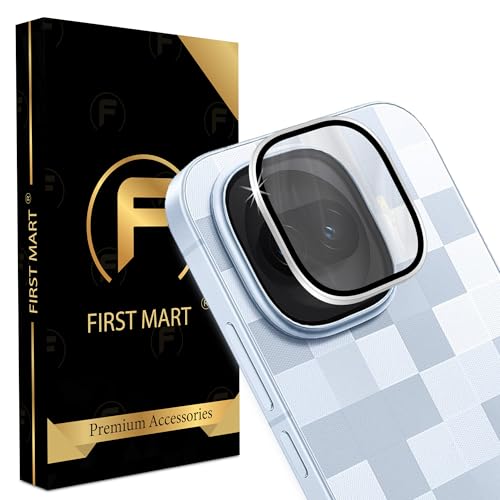 Image of FIRST MART Silver Camera Ring Guard Protector for iQOO 15R | Tempered Glass with Metal Alloy Rings, HD Clear, Scratch Resistant, Case-Friendly | Pack of 1