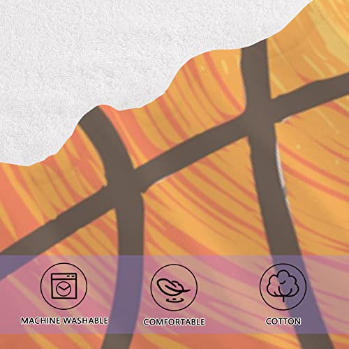 Basketball Dotted Lattice Bath Towel Set Cotton Bath Towels For Bathroom Bathroom Shower Towels 1 Bath Towel 1 Washcloth Soft Absorbent Shower Towels For Bathroom Sports #TOP3