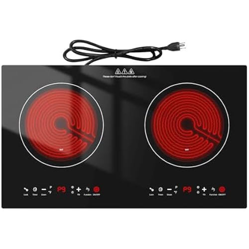 Electric Cooktop 2400W Electric Stove 2 Burner 24" Hot Plate Double Burner
