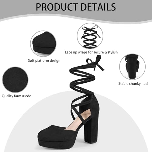 Perphy Lace Up Strappy Platform Block Heel Pumps for Women4