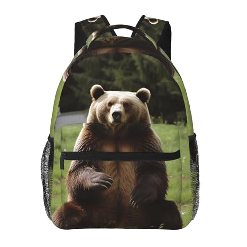Sac à dos pour ordinateur portable 15,6" Hi Bear assis sur la pelouse unisexe