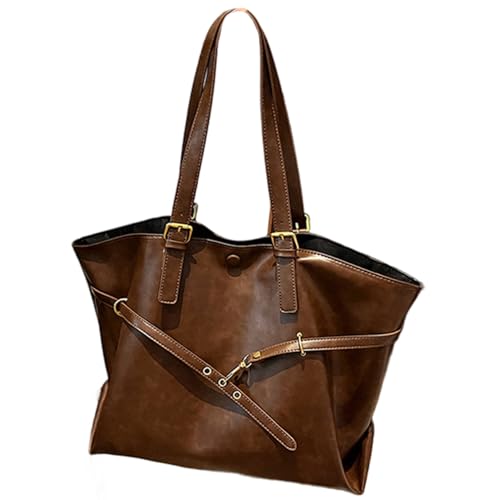 Sac fourre-tout vintage marron sac à main femmes pour école et travail