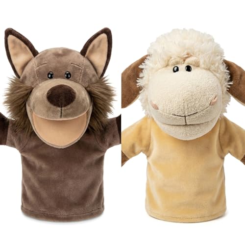 LOMTRATS Marionette per bambini neonato Contiene lupo, tigre, leone, scimmia,