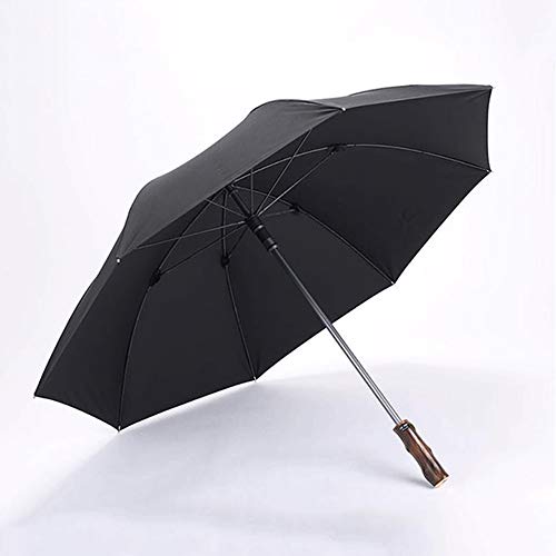 Paraguas De Viaje Compacto, Tela Impermeable De Alta Densidad 500T, Valor UPF 50+, Mango De Madera Maciza, Superficie De Paraguas Grande Adecuada Para 1-2 Personas, Con Funda De Cuero Para Paraguas
