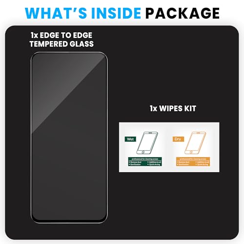 Image of ArmourPro Military Grade Gorilla Tempered Glass Screen Protector Compatible For Poco M6 Plus (6.79 Inch) With Easy Installation Kit| Edge To Edge Coverage |Black