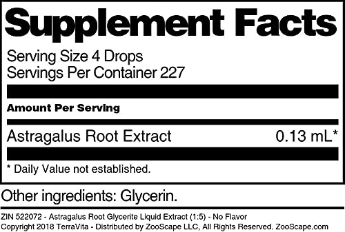 Miniatura 5 de Extracto líquido de glicerita de raíz de astrágalo (15) - Sin sabor (1 oz, ZIN 522072)