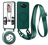 Beajew Funda con Cuerda para Xiaomi Poco X3 NFC/Poco X3/Poco X3 Pro, Verde Oscuro