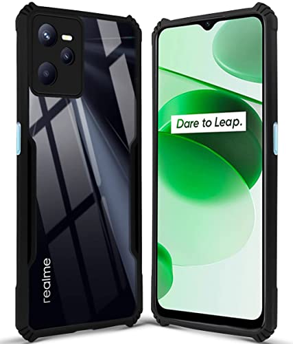 Image of Jkobi Back Cover Case for Realme C35 (Crystal Glass Back | Camera Protection | Shockproof | Professional Black)