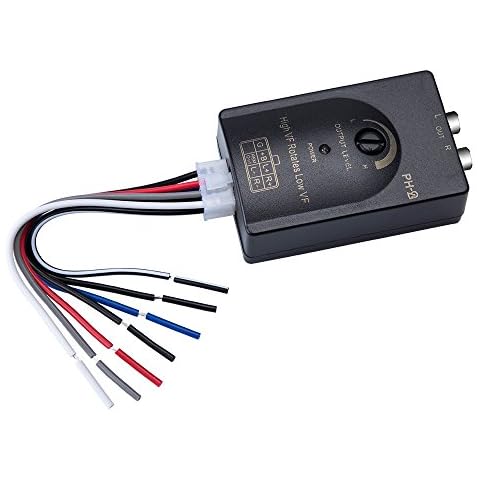 Mr. Ho Auto Car RCA High to Low 2-Channel Line Output Converter with Adjustable Subwoofer Level for Car Amplifier – Black Cover