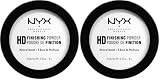 NYX Professional Makeup High Definition Finishing Powder, Gepresstes Puder, Perfektionierte Haut, Mattes Finish, Ölabsorbierend, Vegane Formel, Farbton: Translucent (Packung mit 2)