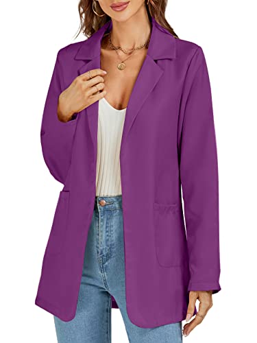LYANER Women's Casual Long Sleeve Work Office Suit Cardigan Blazer Jackets with Pockets3