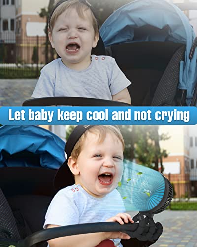 Frizcol Stroller Fan For Baby - Portable Fan Rechargeable - Battery Operated Fan(Use For 30Hrs) - Fan For Handheld/Clip On/Car Seat/Desk/Camping #TOP7