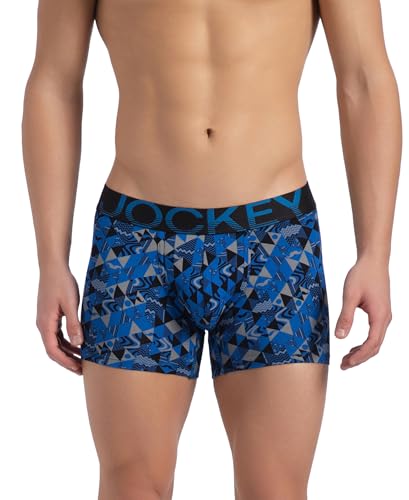 Image of Jockey FP23 Men Super Combed Cotton Elastane Stretch Printed Trunk with Ultrasoft Waistband (Prints May Vary)
