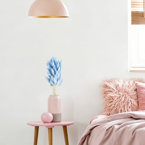 120 Stück Pampasgras Hellblau, 40 cm Länge Trockenblumen, Natürliches Material Boho Deko, Dekoblumen für Hochzeit, Party, Wohnzimmer, Vase & DIY (Hellblau)