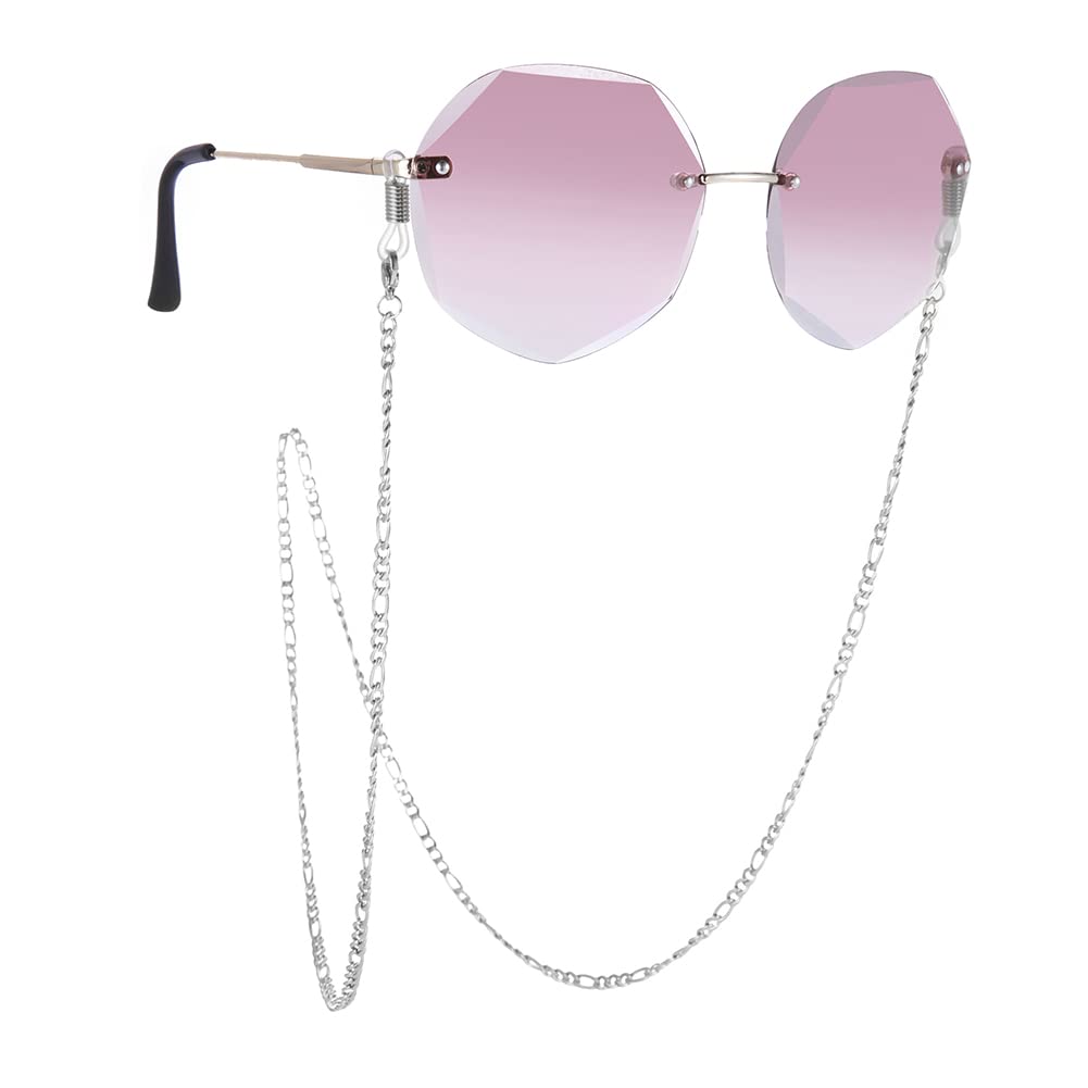 TEAMER Cadena de gafas de sol de acero inoxidable con cuentas para gafas de sol, cordón para gafas, correa para el cuello para mujer