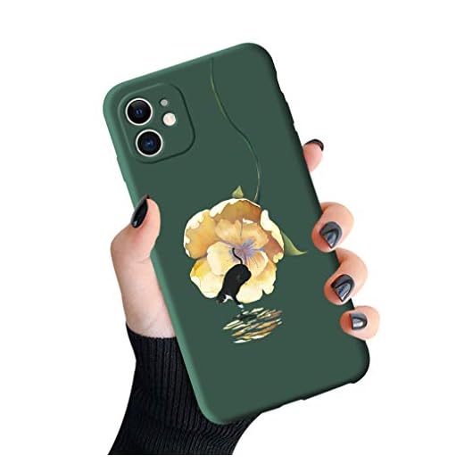 Emlivi Fodral för iPhone 8 Plus, flytande silikon skyddande fodral, kattmönster matt skal, fallskydd silikon mobiltelefonfodral för Apple iPhone 7 Plus (5,5 tum) fodralskydd, svart katt på grön bakgrund