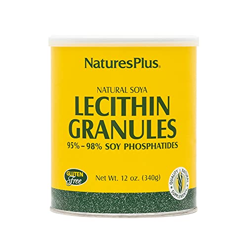 Naturesplus Lecithin Granules - 95% Soy Phosphatides, 12 Oz - Lecithin Powder Supplement, Pleasant-Tasting, Oil-Free - Vegetarian, Gluten-Free - 45 Servings #TOP19