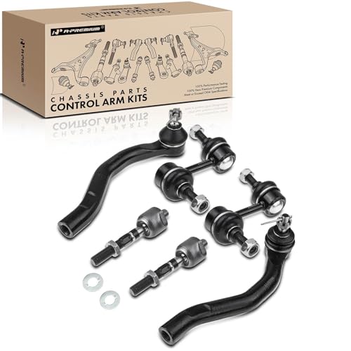 A-Premium 6Pcs Front Suepnsion Kit, Sway Bar Link, Inner Outer Tie Rod End