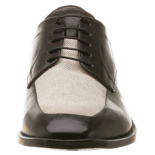 Image of Florsheim Men's Norton Linen Moc Toe Oxford,Blk Lthr /Linen Plug,8.5 EEE