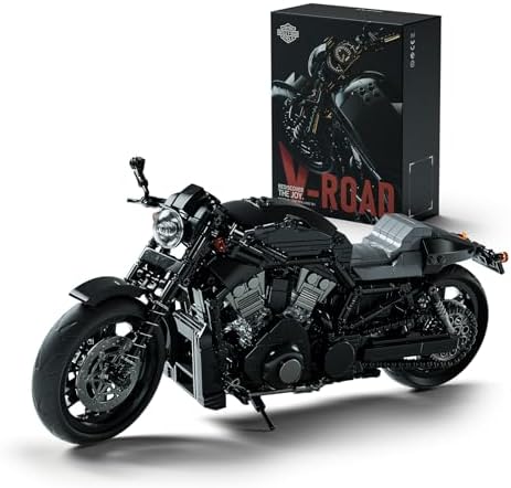 Nifeliz V-Road Motorcycle Model Set for Adults, Street Muscle Bike Building Set with Realistic Details, Functional Bike Model for Collectors, Gift for Motorcycle Lovers (1,041 PCS, NF10348)