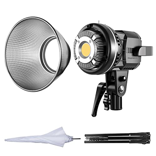 Image of GVM 80W CRI97+ 5600K Dimmable LED Video Lights with Bowens Mount Kit Continuous Output Lighting Spotlight for YouTube Vlog Wedding Photography Shooting Light with Reflector
