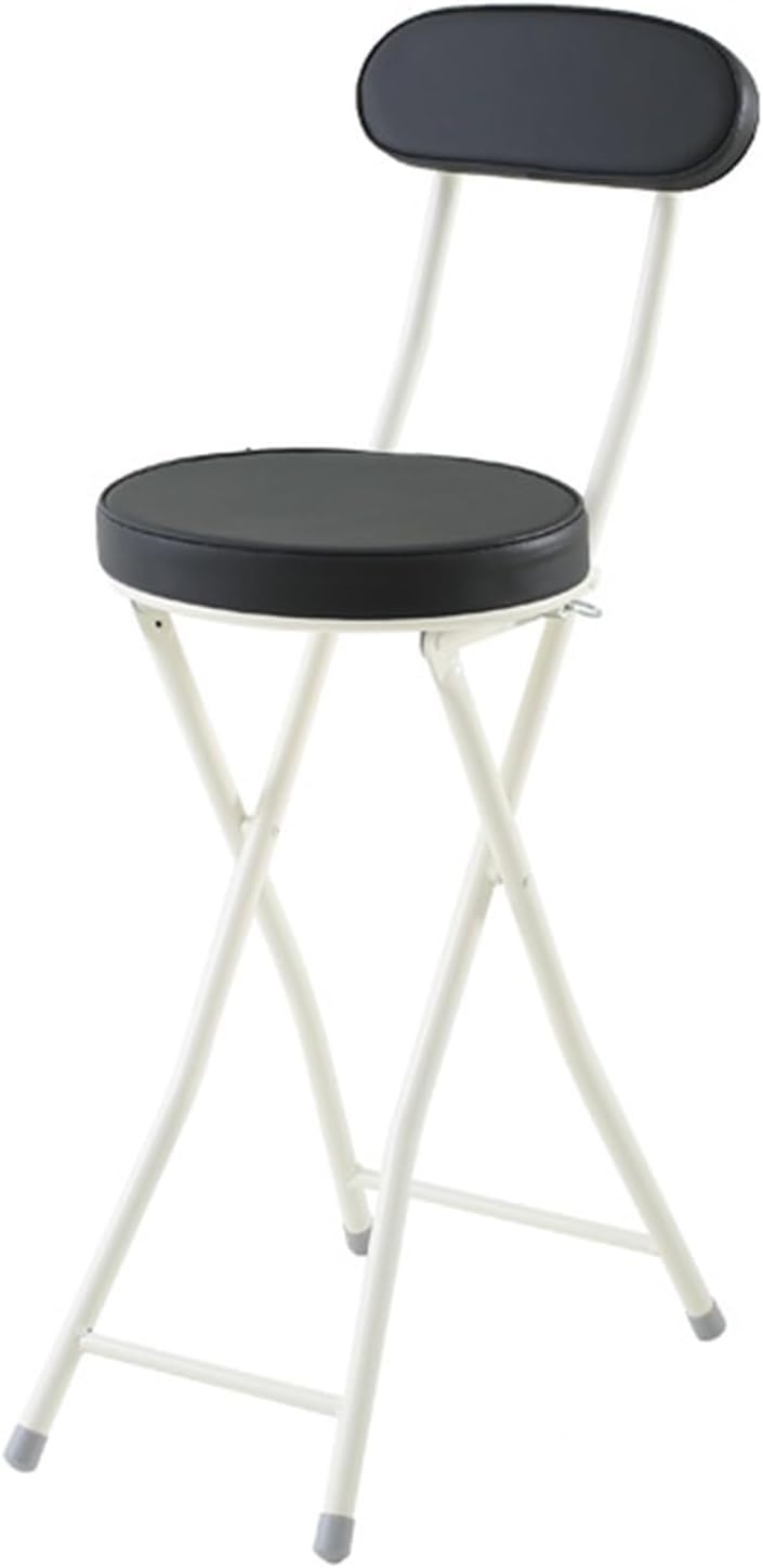 Tabouret de bar pliant portable noir avec dossier de cuisine - 7