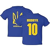 Ukraine Soccer Cup Fan - Mudryk 10 Jersey Style Toddler T-Shirt (Royal, 4T)