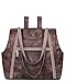 FADEON Large Laptop Tote Bag for Women Designer Leather Laptop Bag Fashion Travel Backpack Purse Shoulder Handbag Coffee Brown