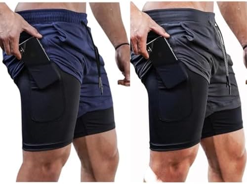 Kit 2 Shorts Masculino 2 em 1 Acade...