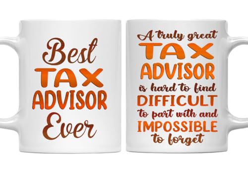MONIZILUCKY Gifts For Tax Advisor - Best Tax Advisor Ever Mug - Tax Advisor Gifts - 11oz White Ceramic Mug for Office, Women, Men, Work Friends, Coworkers - Thanksgiving, Birthday, Christmas Gift