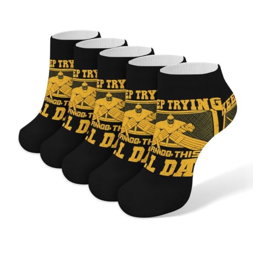 Yjianuny 5 Pairs Ankle Socks,Ice Hockey Goalie Netminder Goaltender,Breathable Mesh Top Ankle Socks for All-Day Comfort