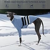 IECOii Greyhound Pullover mit Ohrenschutz,Langarm Hundepullover,Haustierpullover aus Baumwolle,Greyhound Schlafanzug mit Zwei Beinen,Kapuzenpullover Whippet Pyjama,Dehnbarer Warmer Hundemantel,Blau,XL