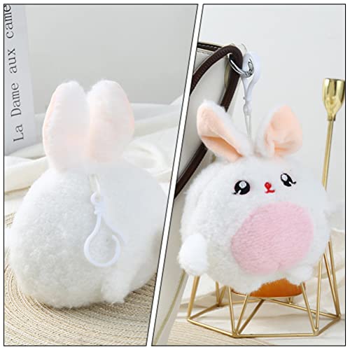 LOGOFUN 4 Pcs Plush Bunny Keychain Rabbit Stuffed Animal Keyring Cute Hanging Pendant Backpack Decor