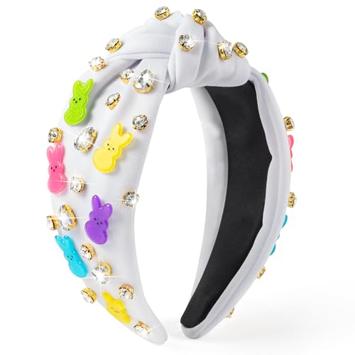 PANTIDE Easter Jeweled Bunny Knotted Headband
