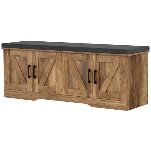 HOMSHO 2-Tier Barn Door Bench
