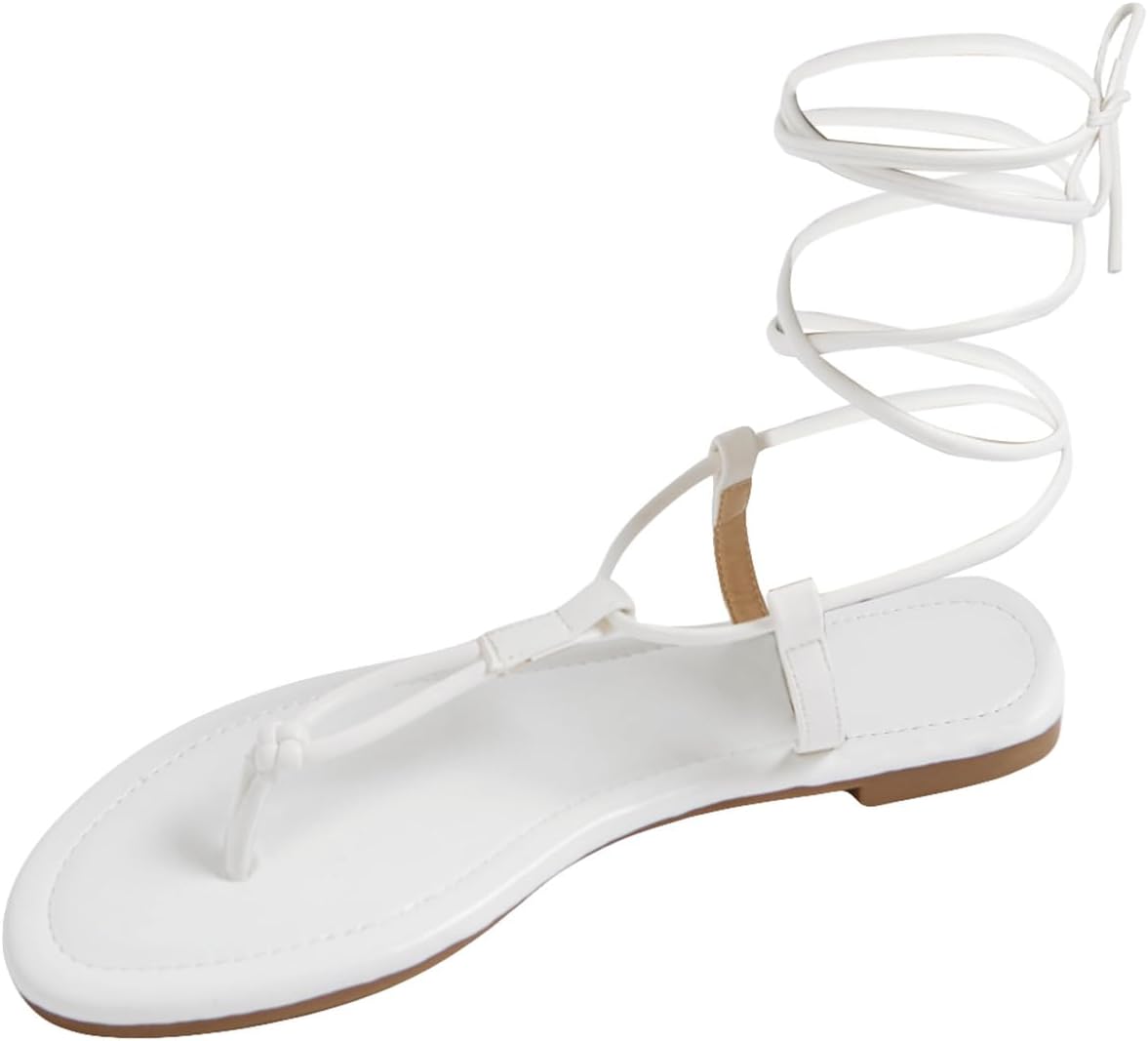 GORGLITTER Women’s Lace Up Flat Sandals Criss Cross Tie Up Sandals Comfortable Strappy Sandals