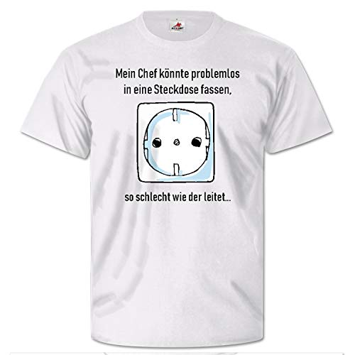 T-shirt humoristique Mein Chef blanc grande taille XXXXL Copytec