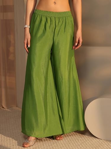 Image of Libas Embroidered Chinon Straight Kurta With Palazzo and Dupatta | ethnic wear | bridal suit | wedding dress | occasion wear