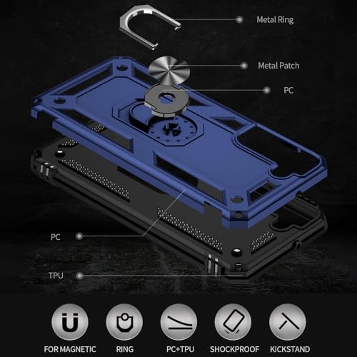 Coque pour Galaxy S22 antichoc bleu avec protecteur d'écran HD inclus